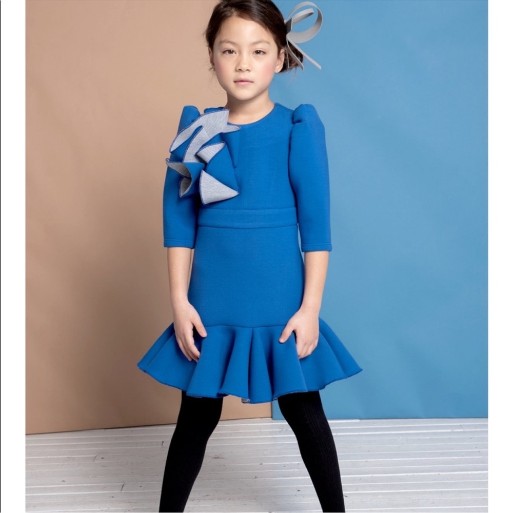 NWT Moque Girl’s ‘Tiffany’ Dress In Blue Size 14